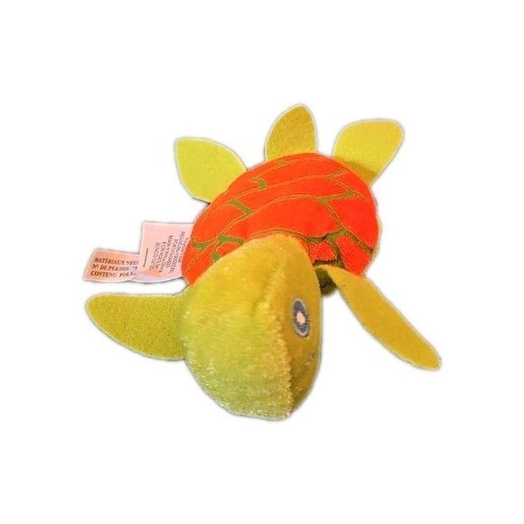 Stuffed Animal Colorful Green Orange Shell Turtle 5.5" × 4.5" Tortoise Plush - Picture 1 of 11